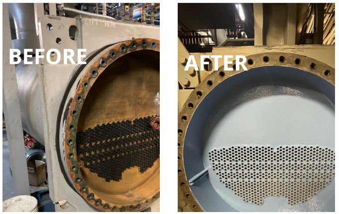 Chiller coating before and after image